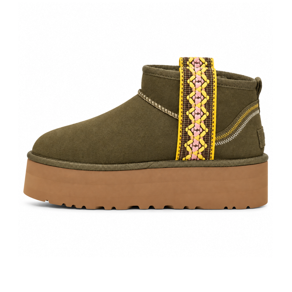 UGG Classic Ultra Mini Platform Braid (Olive) - slika 1