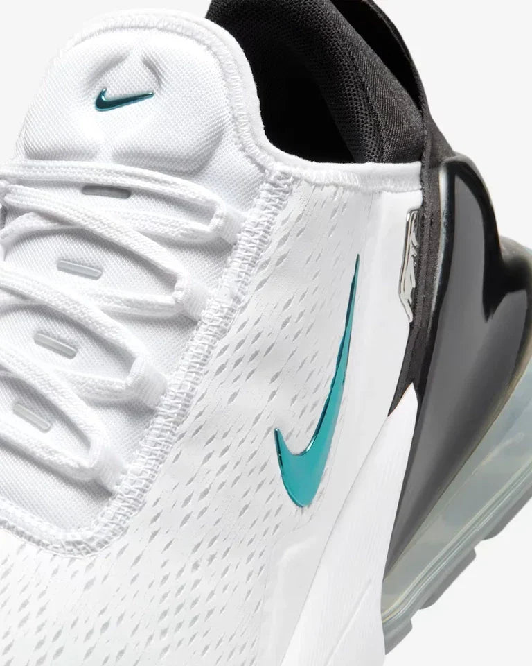 Nike Air Max 270 Premium Dusty Cactus – detalj gornjišta i tirkiznog Swoosh znaka